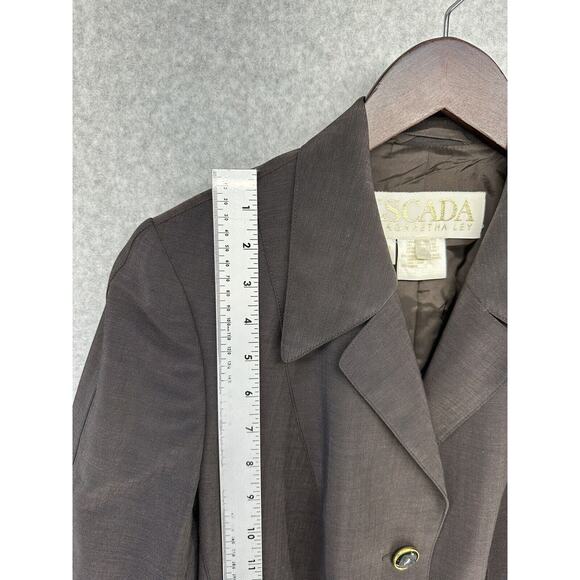Vintage Escada Margaretha Ley Womens Size 38 Blazer Dark Gray 5 Button - Picture 4 of 13